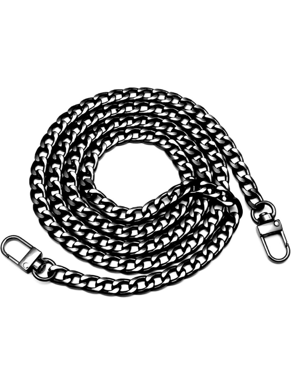 47” Gunmetal Flat Metal Crossbody Chain